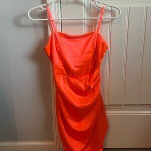 Emerald Sundae Vibrant Orange Mini Dress